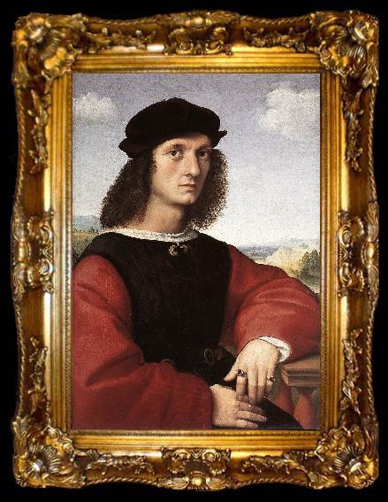framed  RAFFAELLO Sanzio Portrait of Agnolo Doni, ta009-2